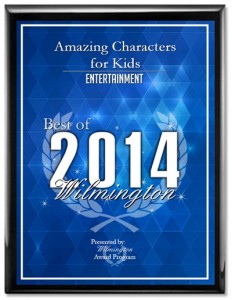 2014 Best Of Wilmington Delaware Award Presented To Amazing Characters For Kids,Reviews Of Character-Visits.com